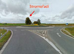 Obrázek 4: Vjezd od Jenče, nevýrazný ostrůvek, chybí C4a, zdroj: mapy Google